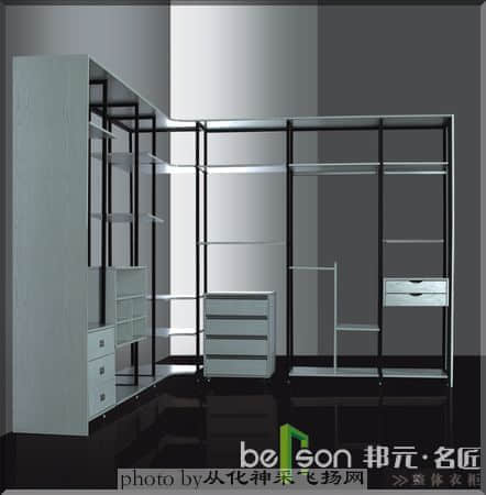 L型钢木衣帽间